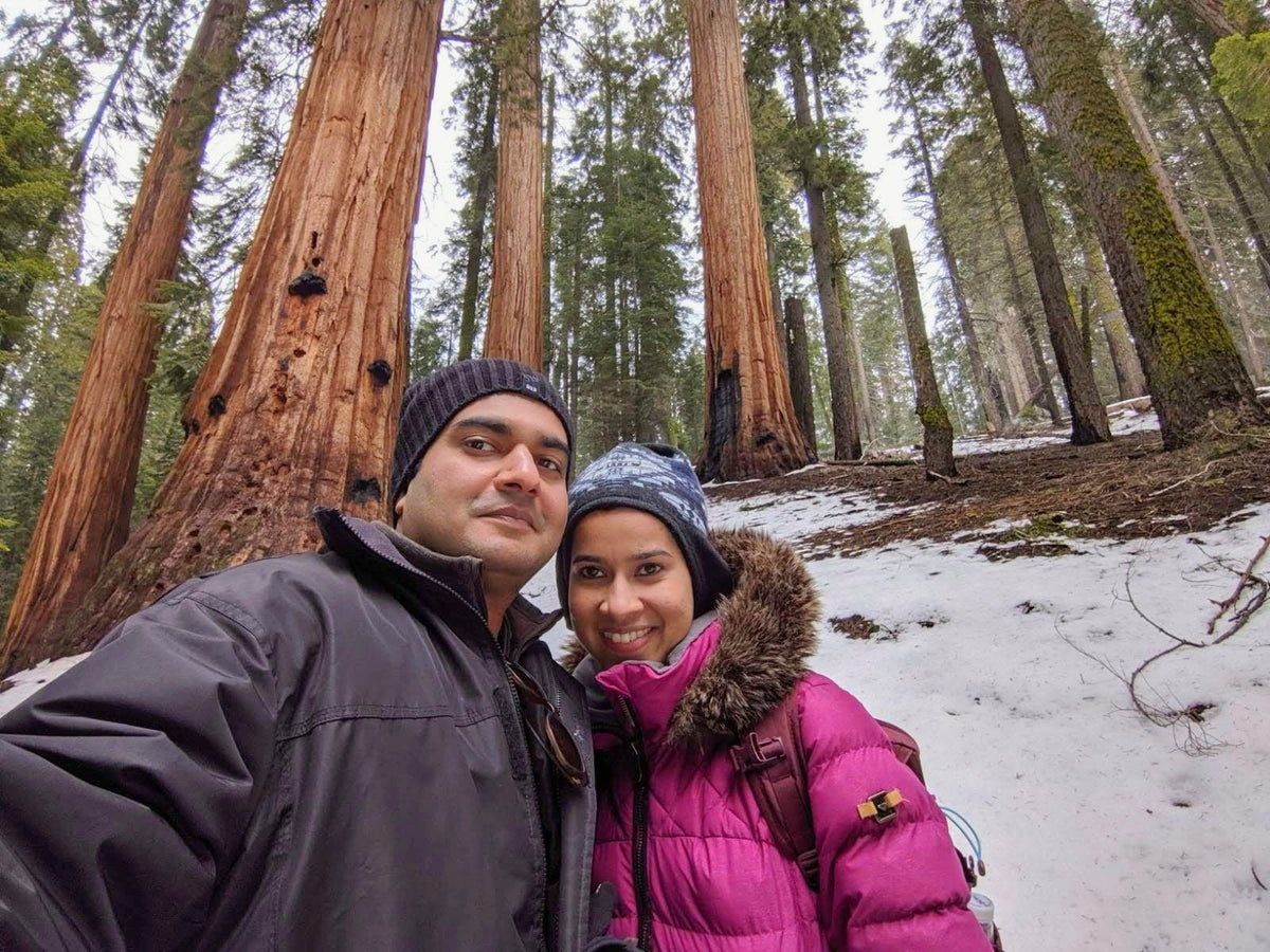 The Greenr Gifts founders among giant sequoias